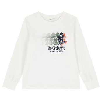 Boys Ivory Skate Long Sleeve Top