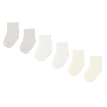 White, Grey & Ivory Socks (6 Pack)