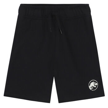 Black Embroidered Jurassic Logo Shorts