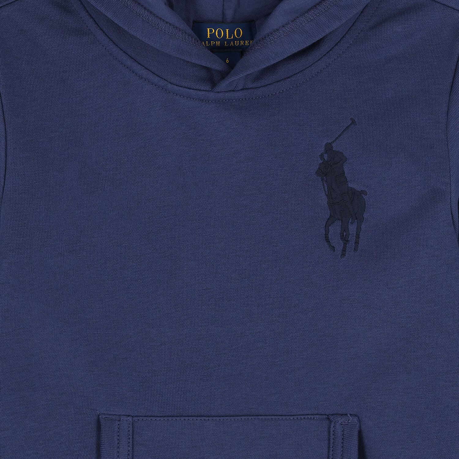 Boys Navy Blue Logo Hooded Top, 1, hi-res