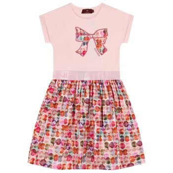 Girls Pink Ribbon Dress