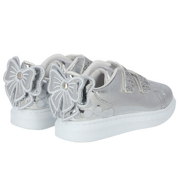 Girls Silver Embellished Trainers