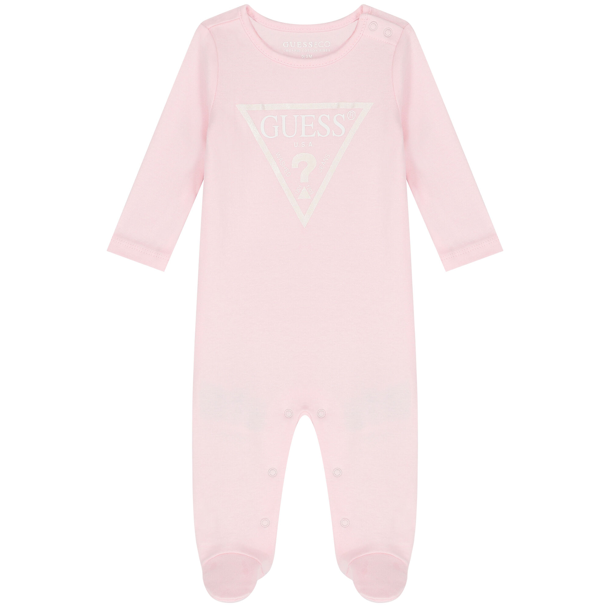 Guess Baby Girls Pink Logo Babygrow Junior Couture