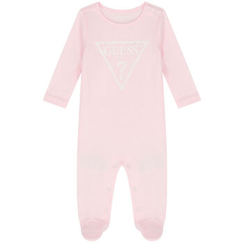 Baby Girls Pink Logo Babygrow