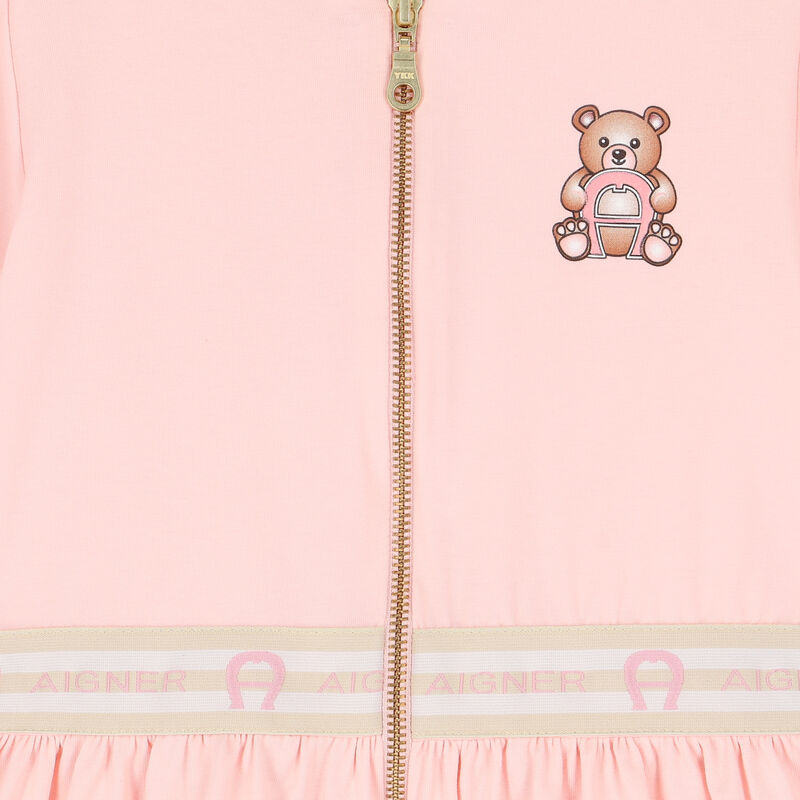 Girls Pink Teddy Logo Dress, 2, hi-res image number null