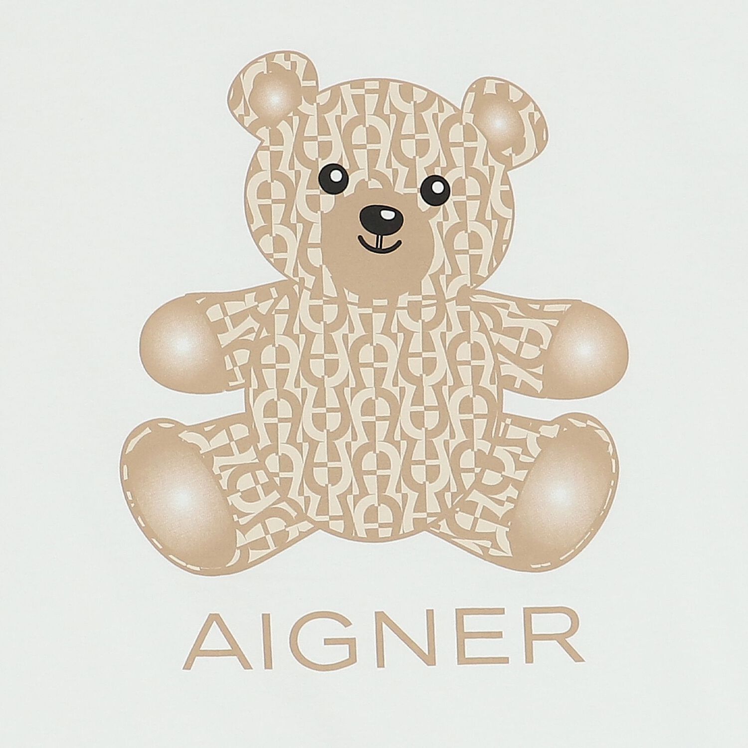 White & Beige Teddy Bear Logo Baby Blanket, 1, hi-res image number null