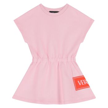 Younger Girls Pink Logo Dress