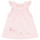 Baby Girls Pink Embroidered Dress, 2, hi-res