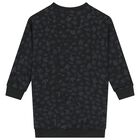 Girls Black Logo Dress, 1, hi-res