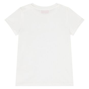Younger Girls White Pesci Logo T-Shirt