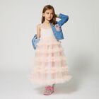 Girls Pink Ruffled Tulle Dress, 1, hi-res