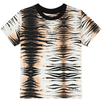 Girls Black, Beige & White Logo T-Shirt