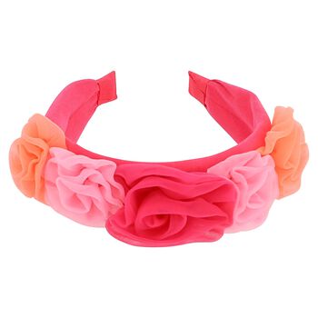 Girls Pink Roses Headband