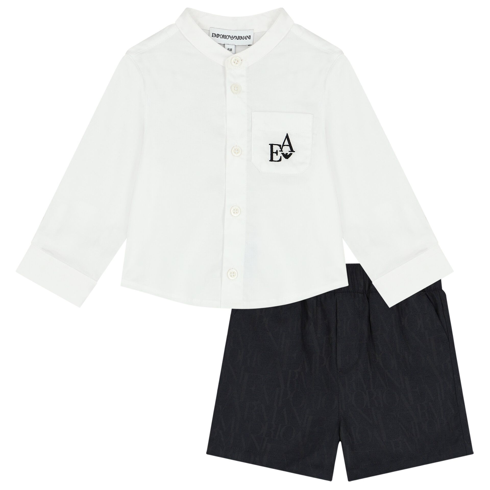Emporio Armani Younger Boys White Navy Logo Shorts Set Junior Couture Australia