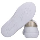 Girls White & Gold Slip-On Trainers, 1, hi-res