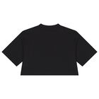 Girls Black Logo T-Shirt, 3, hi-res