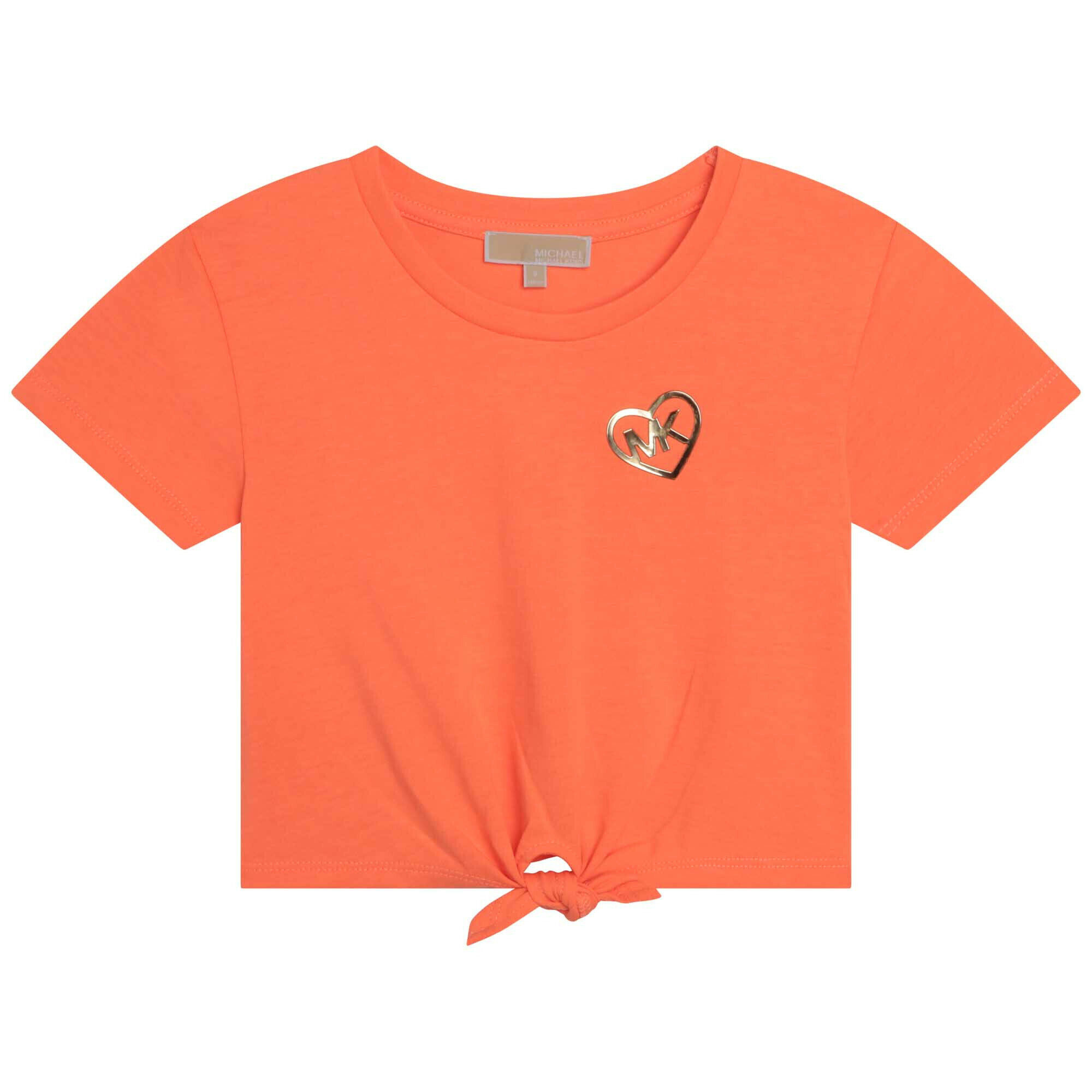 MICHAEL KORS Girls Orange Logo T Shirt Junior Couture