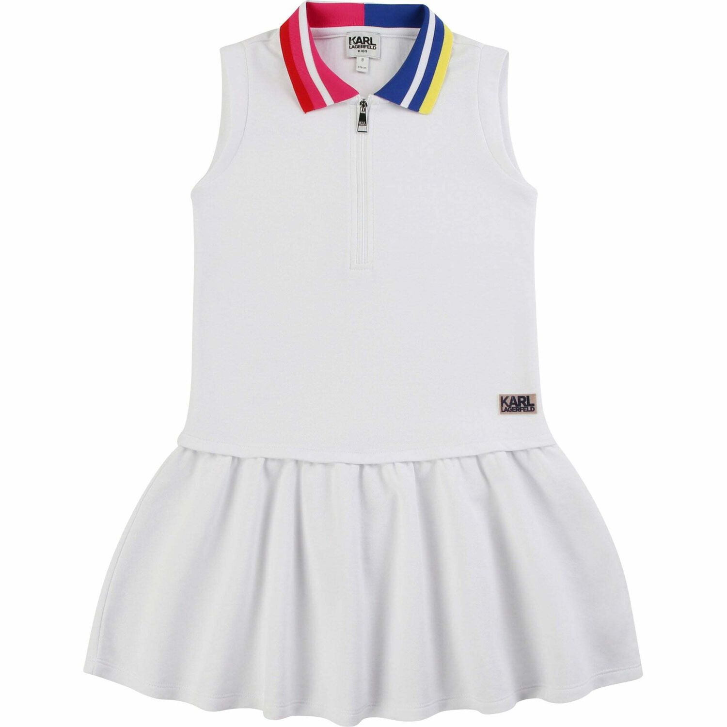 Girls White Logo Dress, 1, hi-res image number null