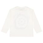Girls White Boke Flower Logo Long Sleeve Top, 1, hi-res
