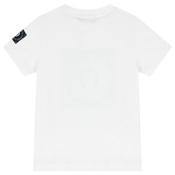 Boys White & Gold Logo T-Shirt
