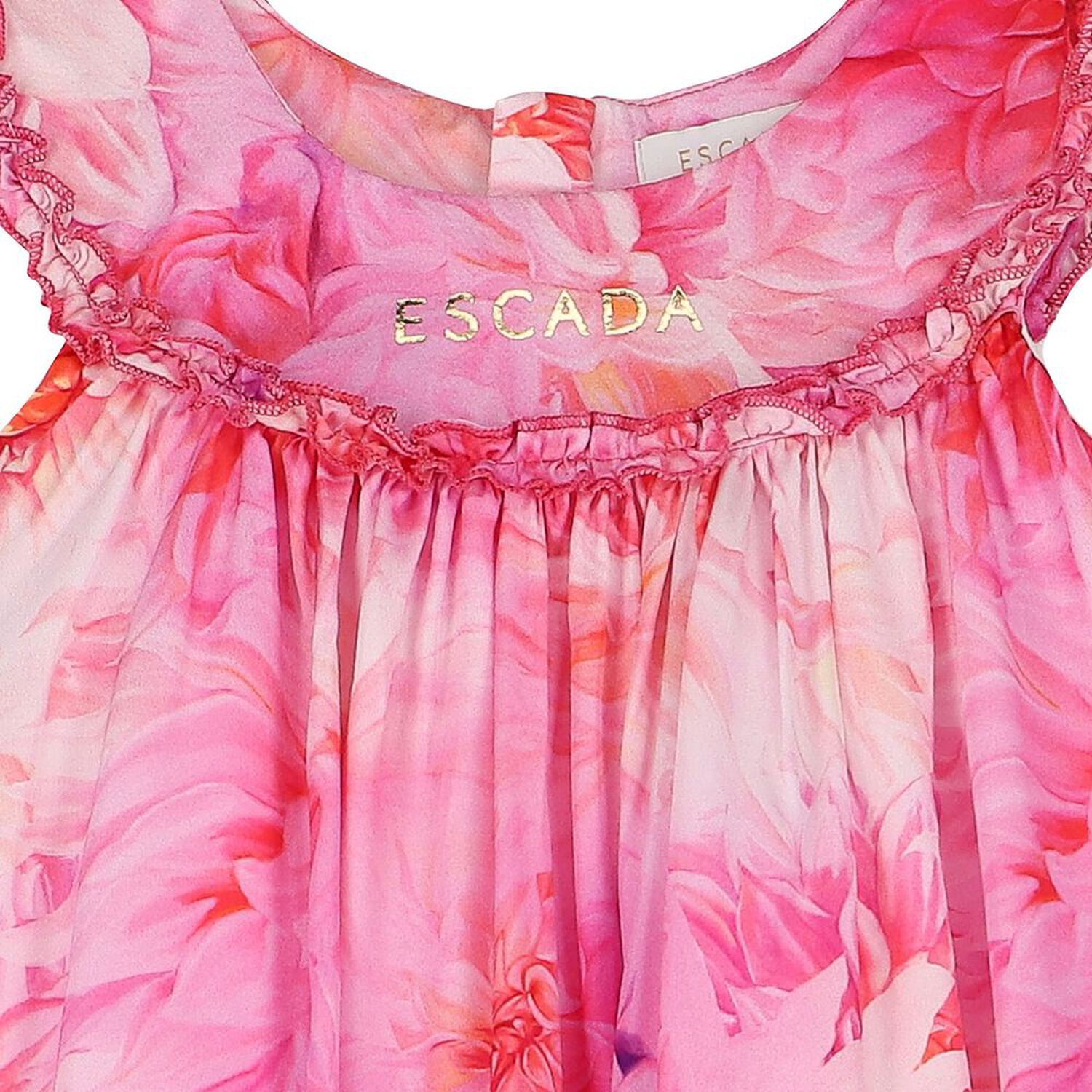 فستان بنات بطبعة الزهور باللون الوردى, 1, hi-res