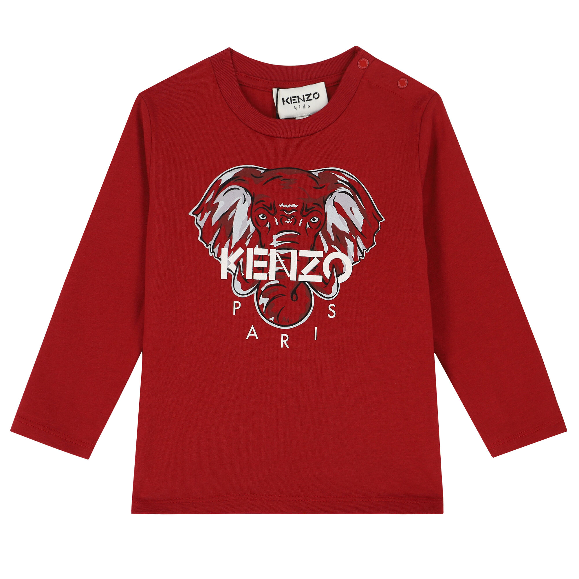KENZO KIDS Younger Boys Red Elephant Long Sleeve Top Junior Couture Bahrain