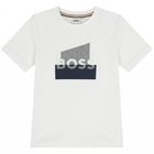 Boys Mini Me White Logo T-Shirt, 3, hi-res