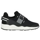 حذاء رياضي أسود بشعار للأولاد, 1, hi-res