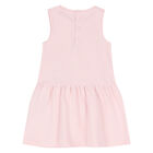 طقم فستان بنات بالشعار باللون الازرق, 3, hi-res