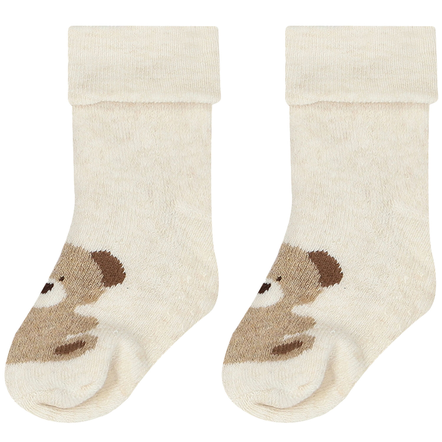 Ivory Teddy Bear Socks, 1, hi-res image number null