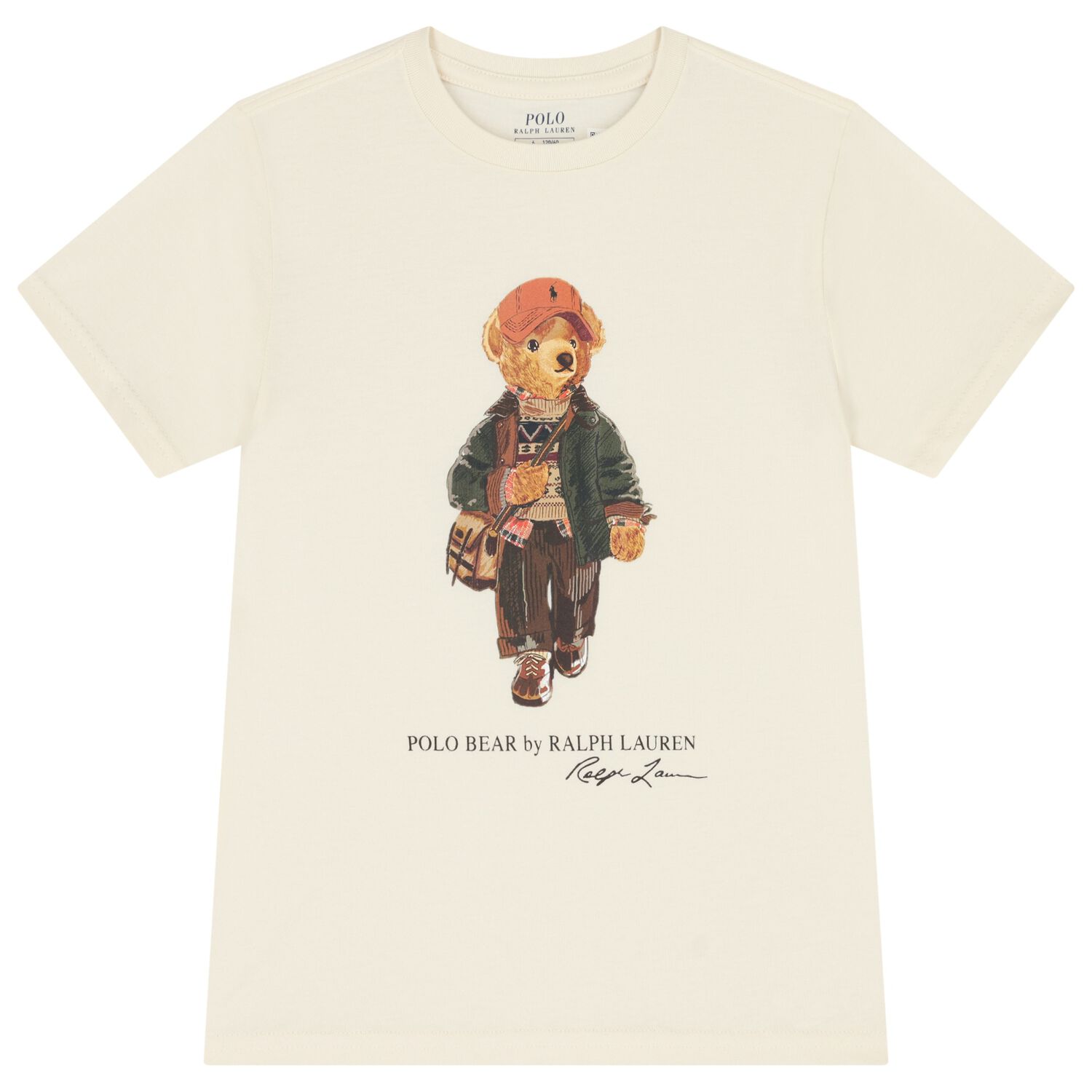 Boys Ivory Polo Bear T-Shirt, 1, hi-res