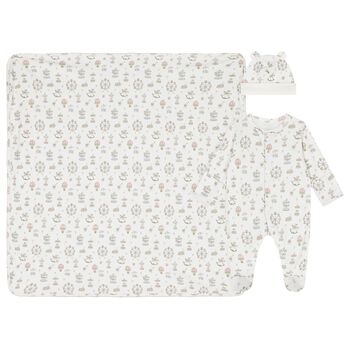 White Carousel & Hot Air Balloon Babygrow Gift Set