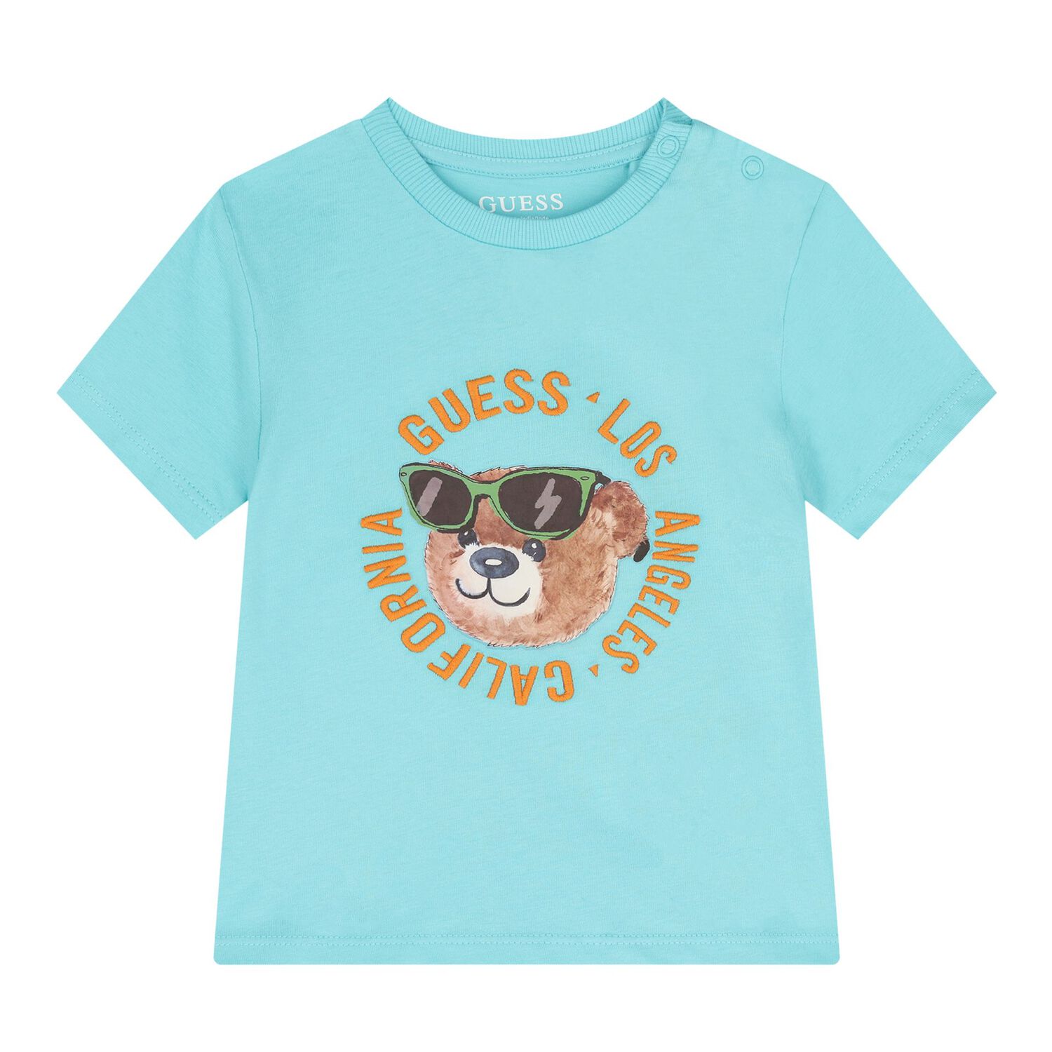 Baby Boys Blue Teddy Bear Logo Shorts Set, 1, hi-res