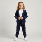 Girls Navy Blue Glitters Joggers, 1, hi-res