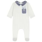 Baby Boys White & Blue Logo Babygrow Gift Set, 1, hi-res