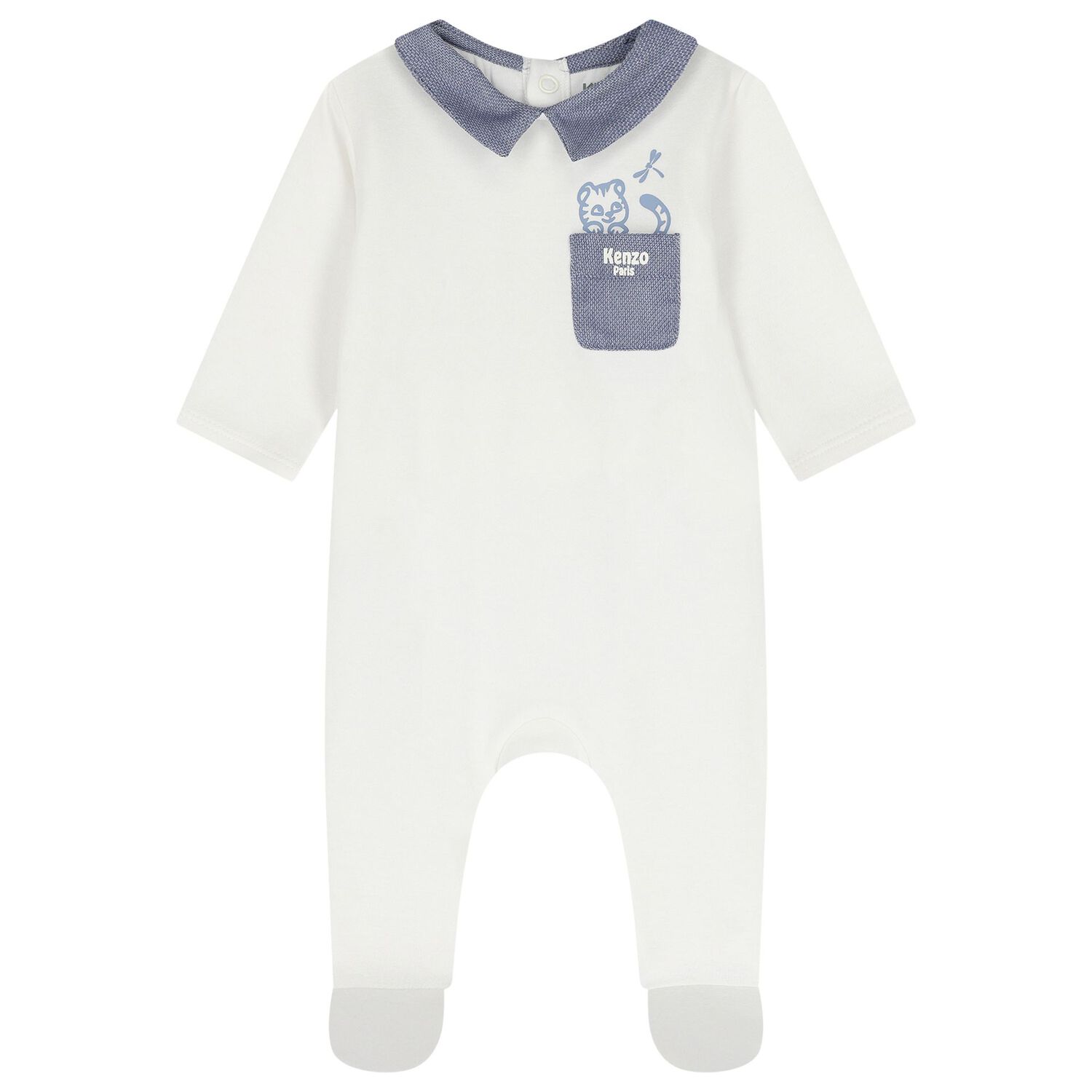 Baby Boys White & Blue Logo Babygrow Gift Set, 1, hi-res