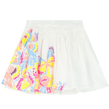 Girls White Butterfly Skirt