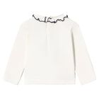 Younger Girls Ivory Dog Long Sleeve Top, 1, hi-res