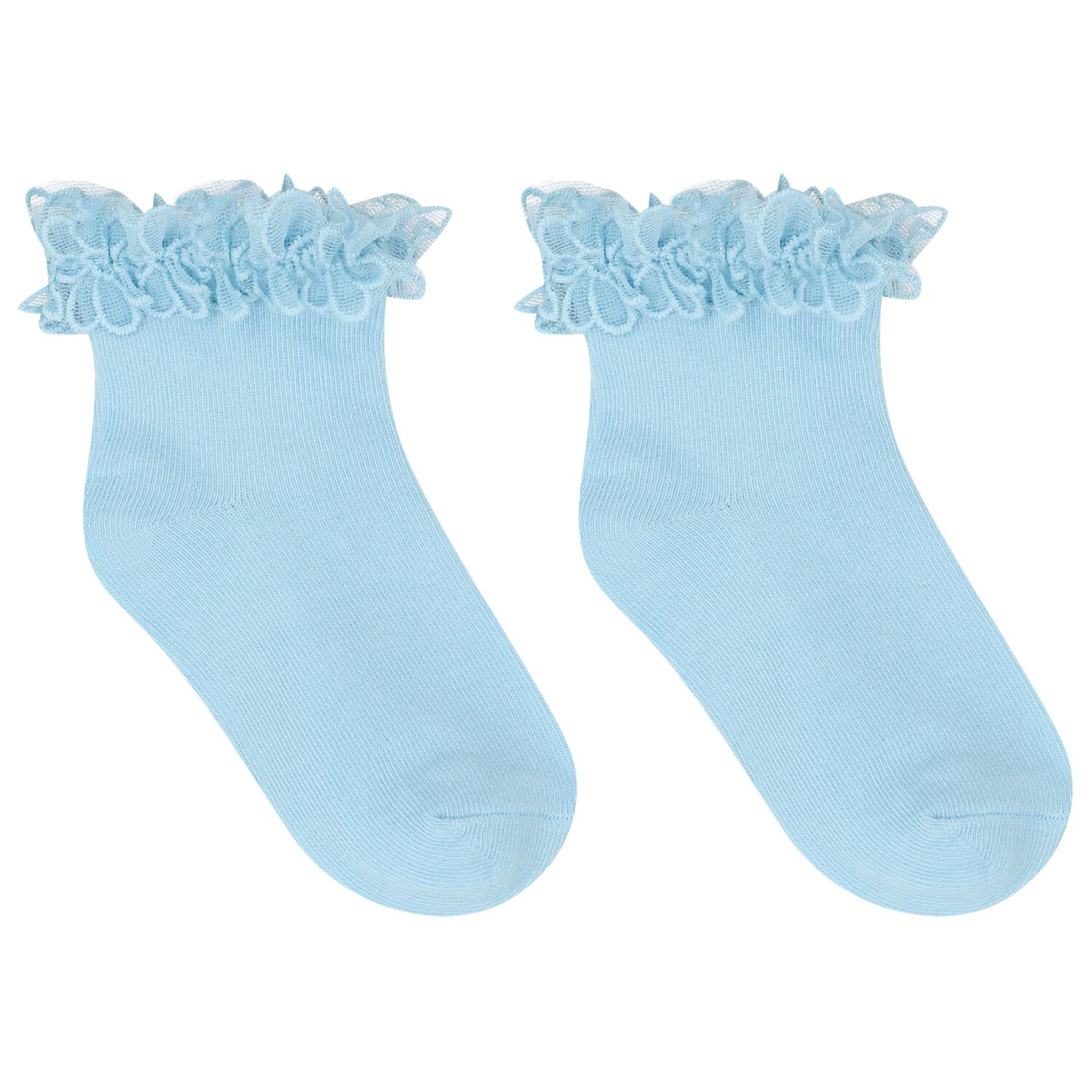 Girls White & Blue Socks ( 2-Pack ), 1, hi-res image number null