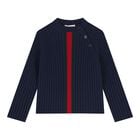 Baby Boys Navy Blue Web Striped Jumper, 1, hi-res