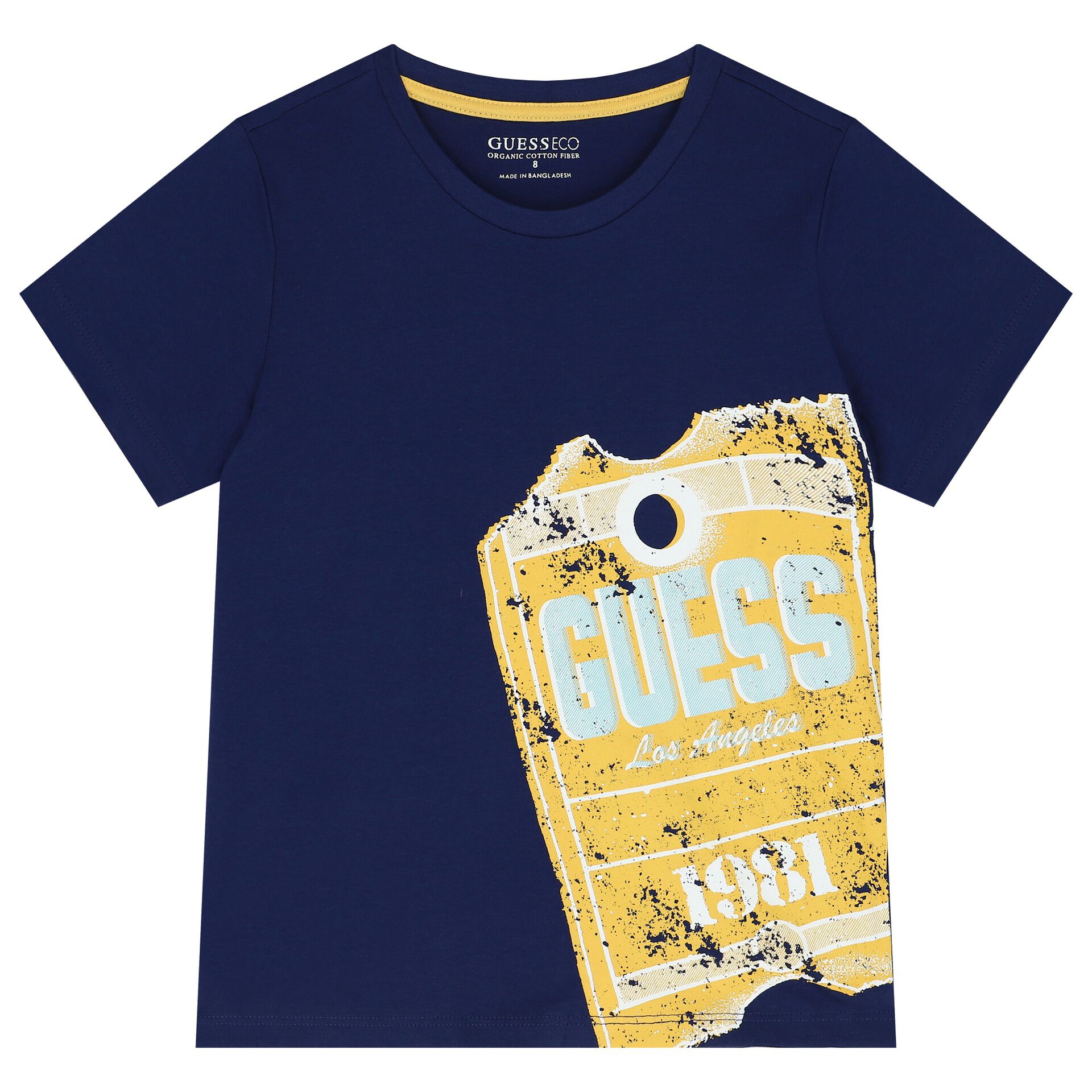 Guess t shirt blue and yellow outlet