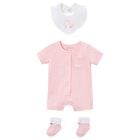 Baby Girls Pink Swan Romper Set, 3, hi-res