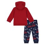 Younger Boys Red & Navy Blue Logo Tracksuit, 1, hi-res