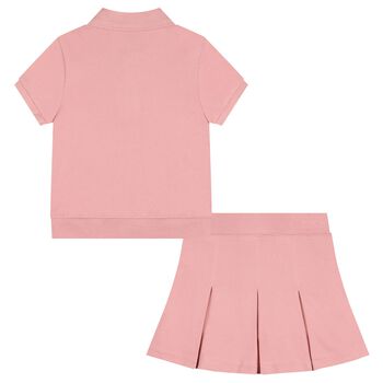 Girls Pink Logo Skort Set