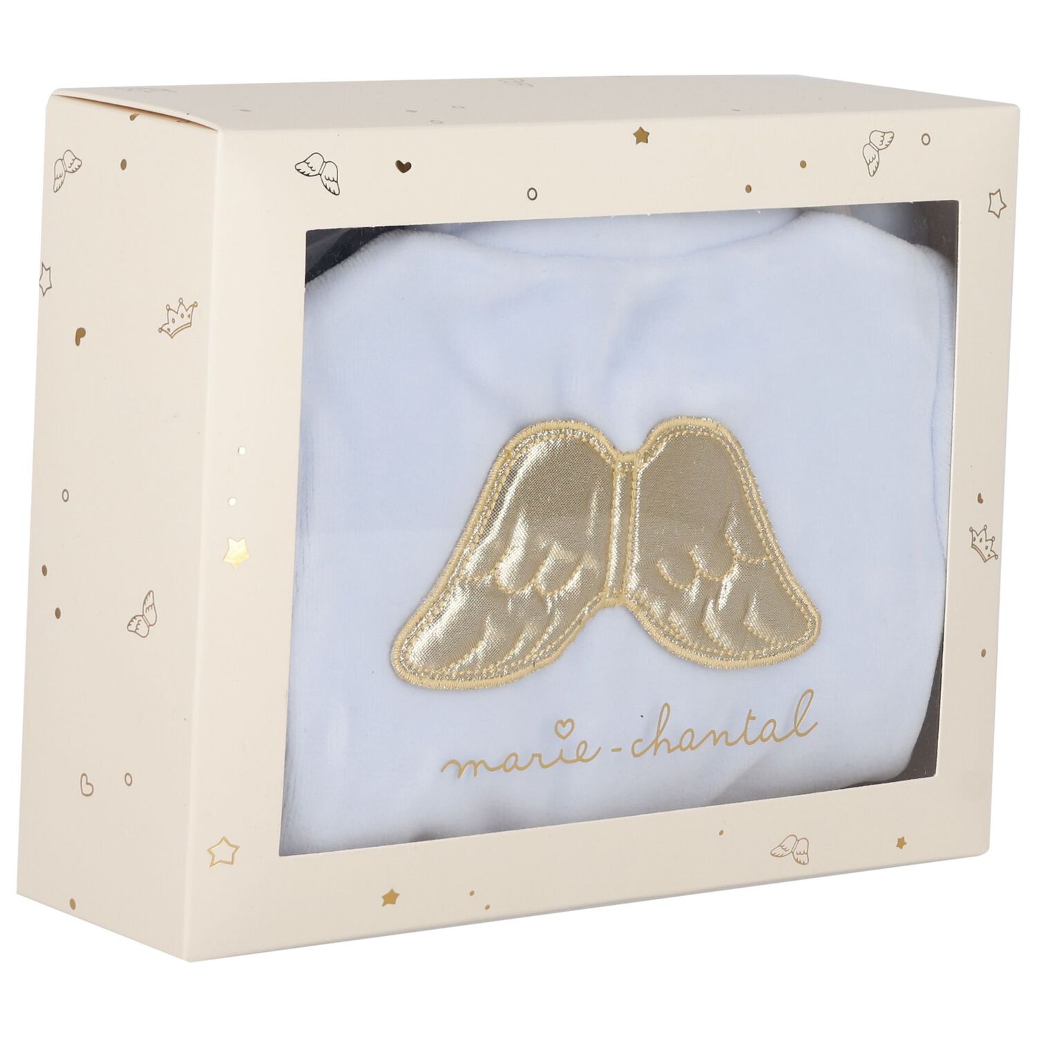 Baby Boys Blue Wings Velour Babygrow, 1, hi-res