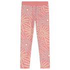 Girls Pink Star Leggings, 1, hi-res