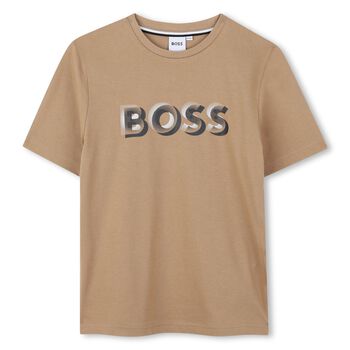 Boys Beige Logo T-Shirt