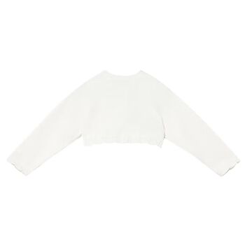 Younger Girls White Knitted Cardigan