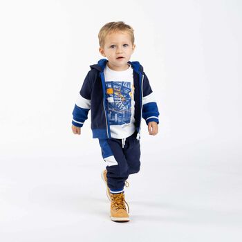 Younger Boys Blue Hooded Top 