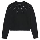 Girls Black Rhinestone Jumper, 2, hi-res